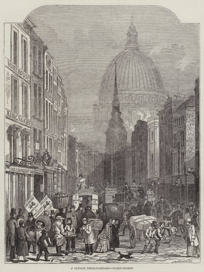 Eine Londoner Hauptstraße, Fleet-Street von John Wykeham Archer